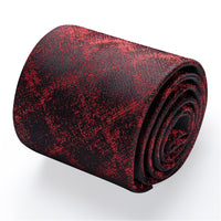 Men's Tie Black Dark Red Jacquard Novelty Necktie Set