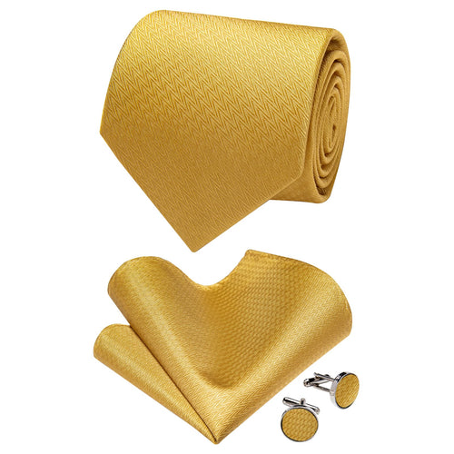 Men's Granola Yellow Tie Geometric Necktie Set