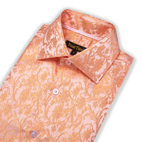 Orange Floral Men's Long Sleeve Shirt