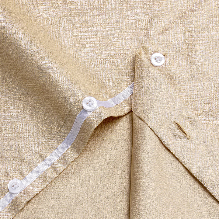 YourTies Champagne Color Dress Shirt Men's Silk Long Sleeve Button Top YourTies Champagne Color Dress Shirt Men's Silk Long Sleeve Button Top