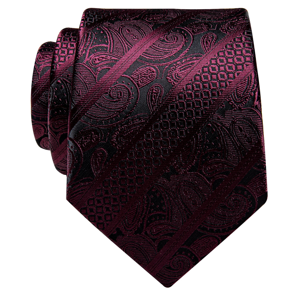 Burgundy Paisley Silk Necktie