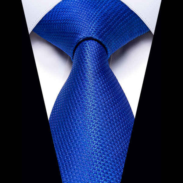 YourTies Men's Tie Royal Blue Solid Silk Necktie Business