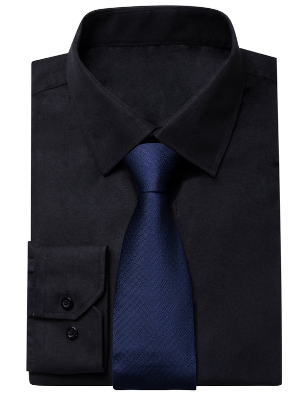 navy blue dress shirt with black tie The Guru | Navy blue has become the new black for formal events and occasions. A navy-blue tuxedo paired with a white crisp dress shirt, black...