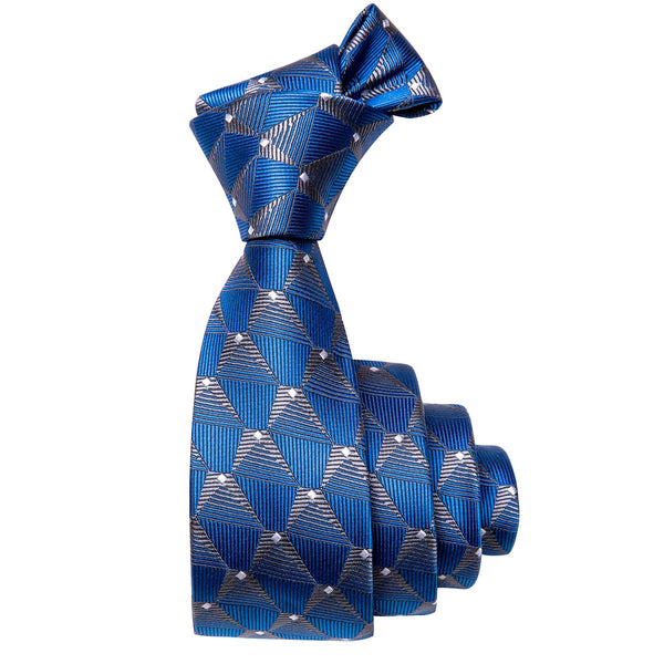 Blue White Novelty Skinny Necktie