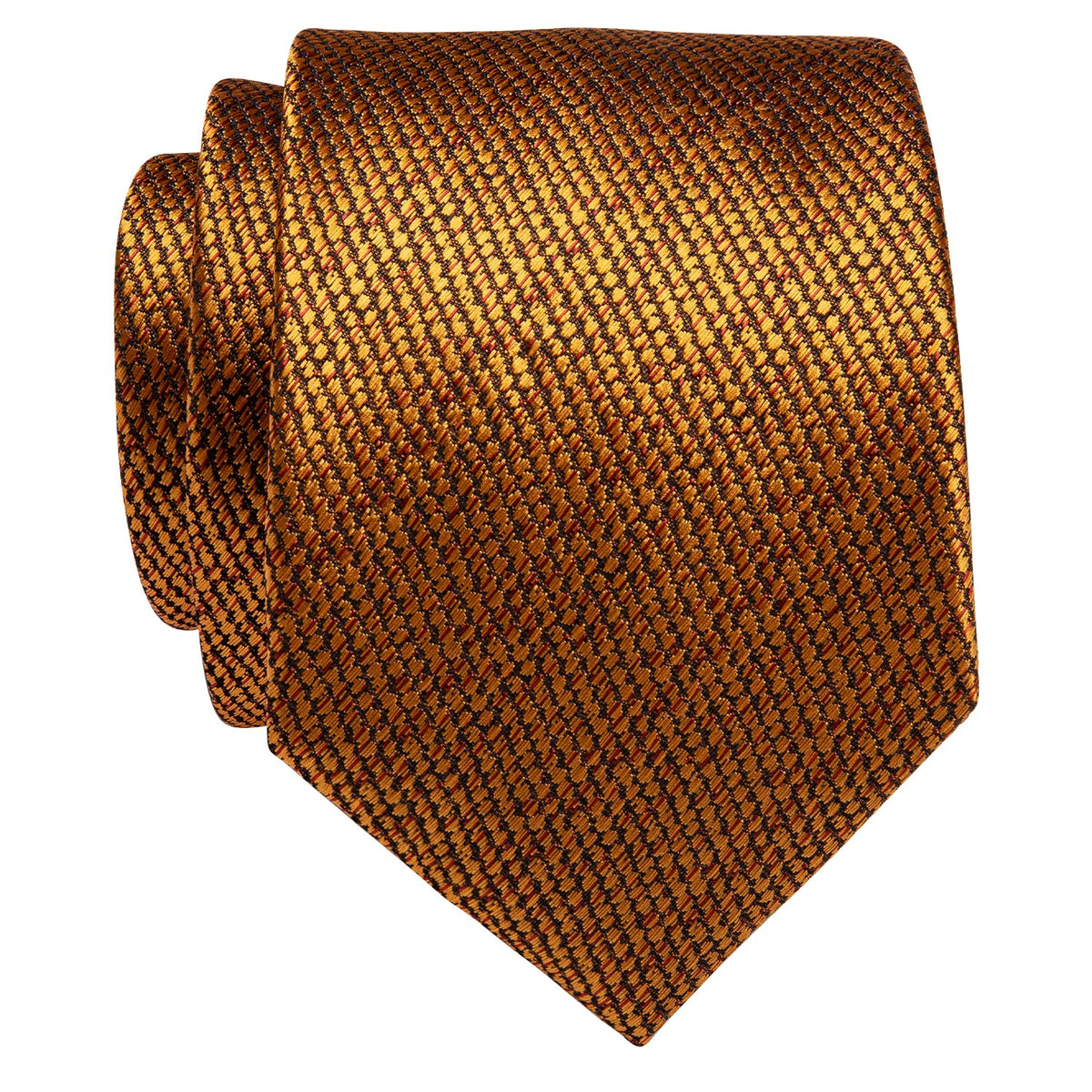 Golden Woven Solid Silk Necktie