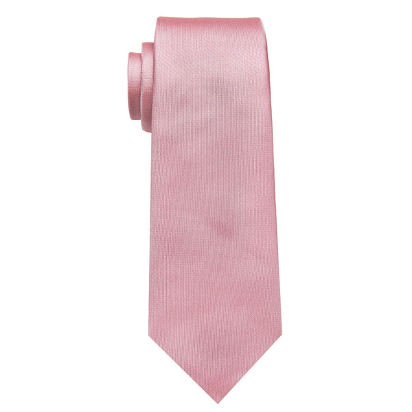 Pink tie with gold clip