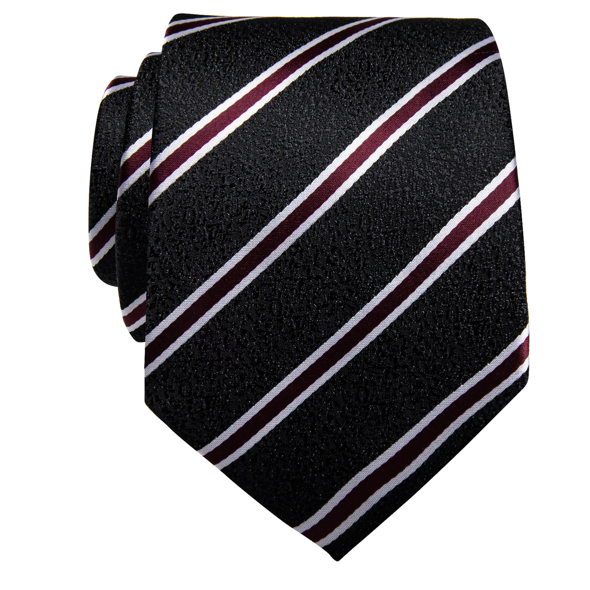 Black Red Striped Silk Necktie
