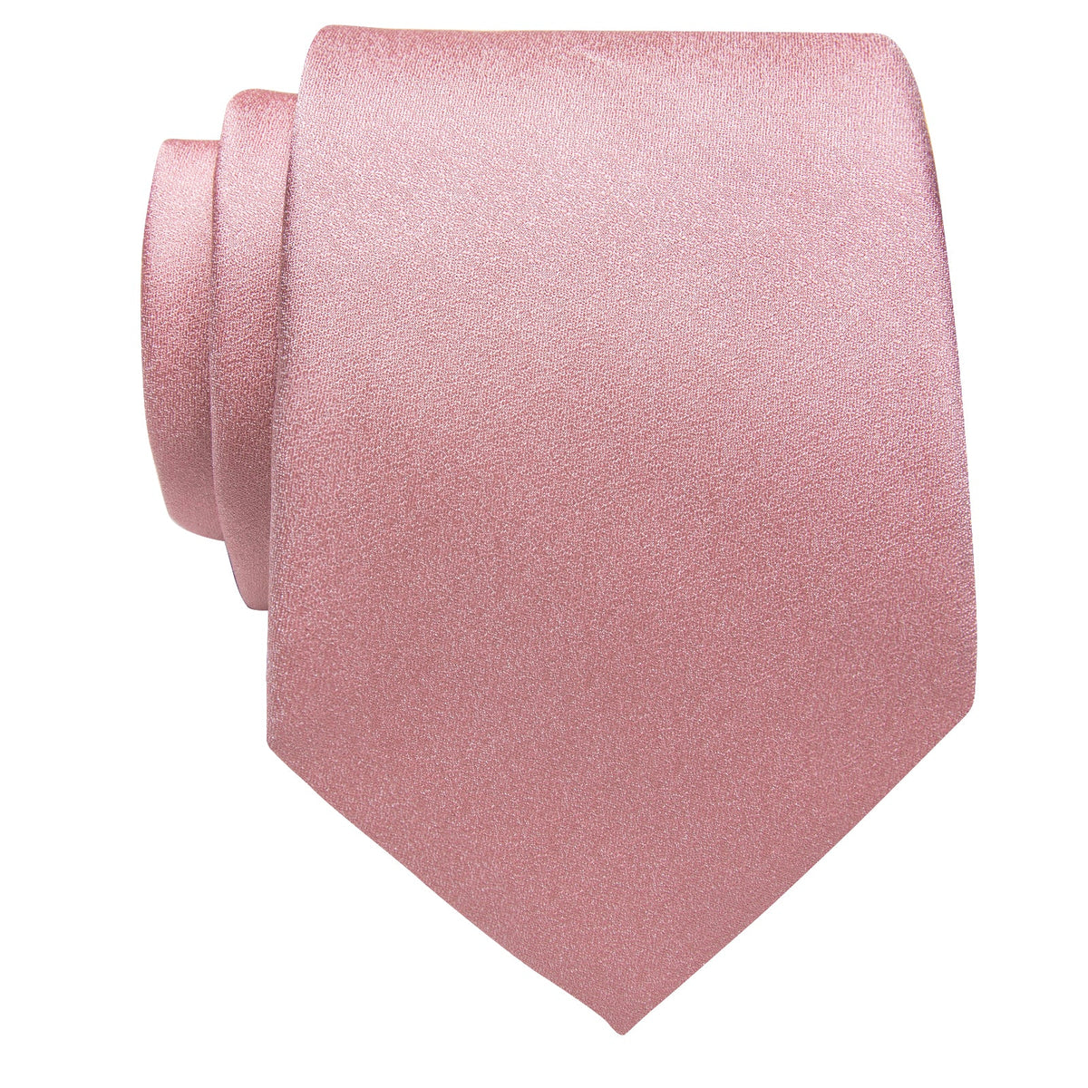 Baby Pink Solid Silk Necktie with Golden Tie Clip