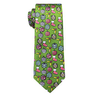 Green Novelty Christmas Silk Necktie