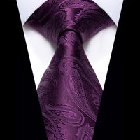 Deep Purple Paisley Silk Necktie