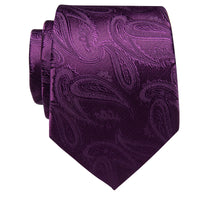 Deep Purple Paisley Silk Necktie