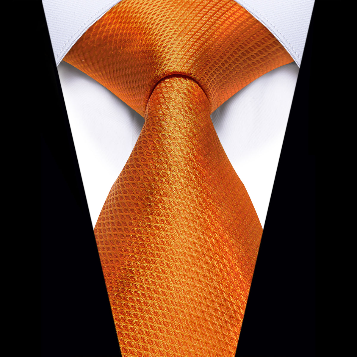 Orange Solid Silk Necktie