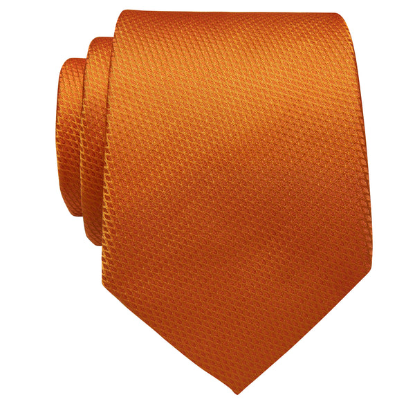 Orange Solid Silk Necktie