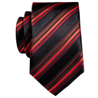 Black Red Striped Skinny Necktie