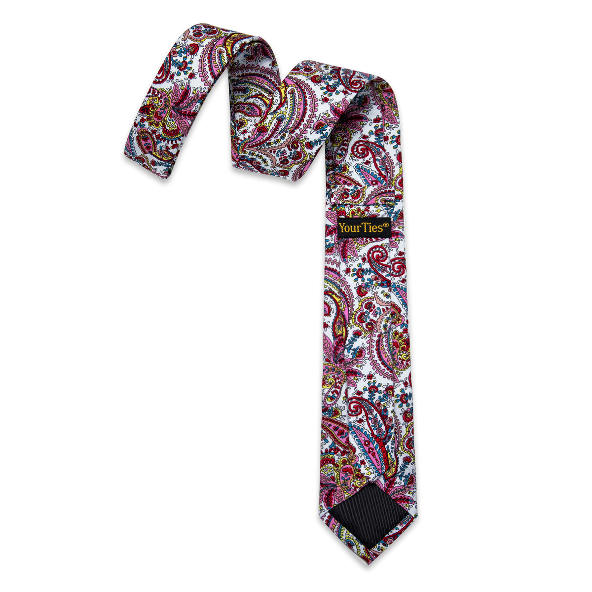 Novelty Floral Printed Skinny Tie Set with Tie Clip