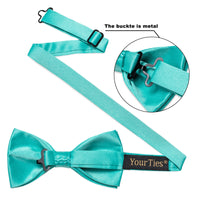 Turquoise Solid Pre-tied Bowtie