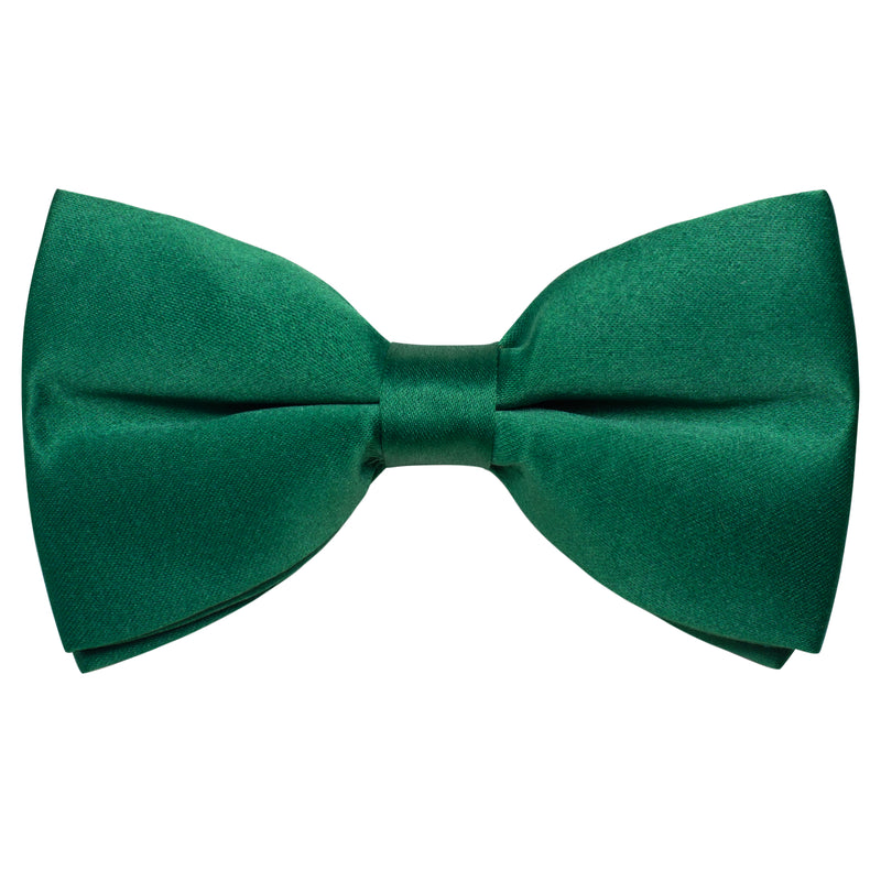 YourTies Deep Green Men's Tie Emerald Green Solid Tie Pretied Bowtie