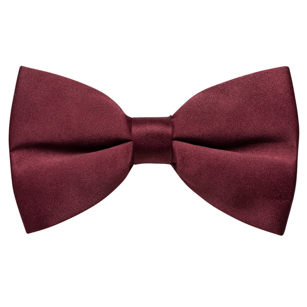 Burgundy Red Solid Pre-tied Bowtie